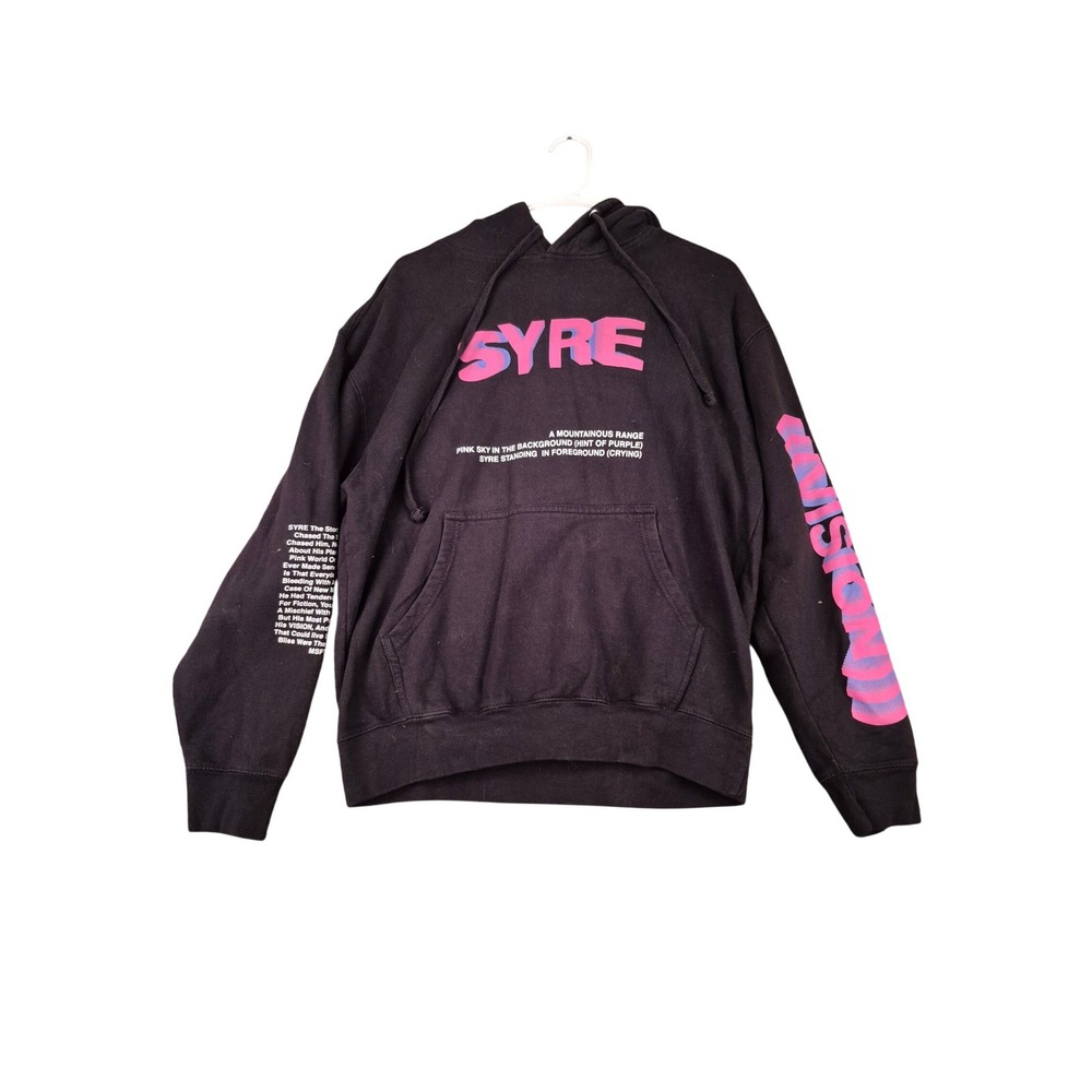 Jaden Smith MSFTSrep SYRE Hoodie Black Pink Vision Graphic Mens Sweatshirt Sz L